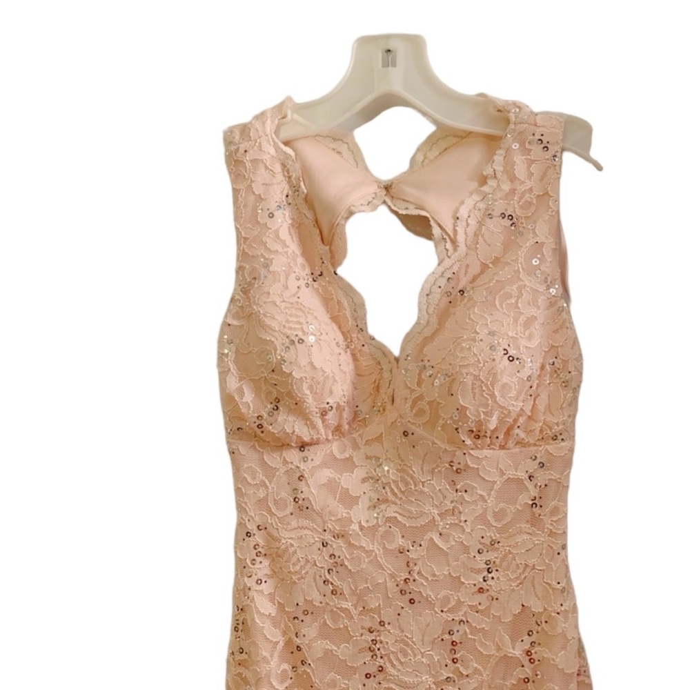 Ruched Sequin Lace Mermaid Dress